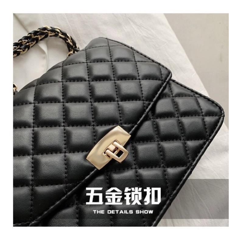 Túi xách nữ, túi đeo chéo nữ, túi thời trang Cnk dáng hộp ô trám phong cách vintage
