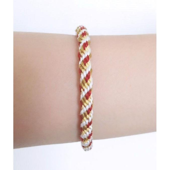 Vòng tay vòng chân may mắn - sọc chéo - Wendy-Friendship bracelet -Vòng tay tình bạn-Vòng tay bạn bè handmade DIY