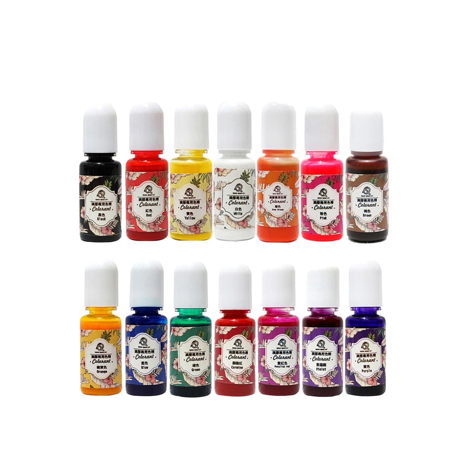 14x Epoxy Resin Pigment Liquid Epoxy Resin Dye Decoration 10ml Jewelry Making Colorant Liquid Pigment for Pendant Paint Bracelet Soap Crafts