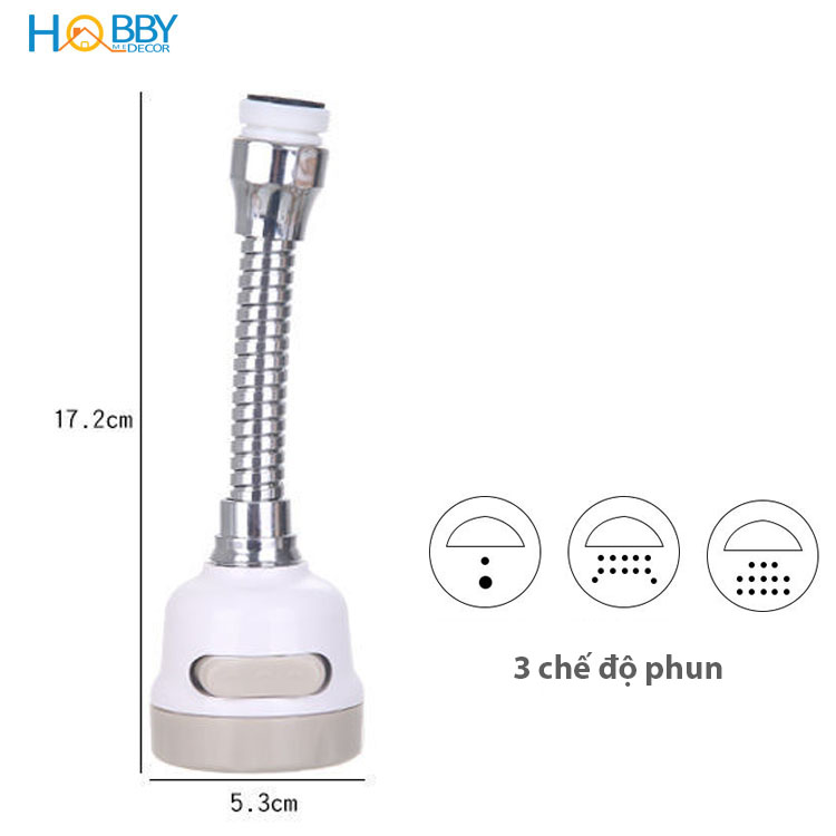 Bộ đầu nối vòi rửa bát tăng áp nối dài thân mềm 3 chế độ phun Hobby Home Decor VSTADAY kèm đầu chuyển ren