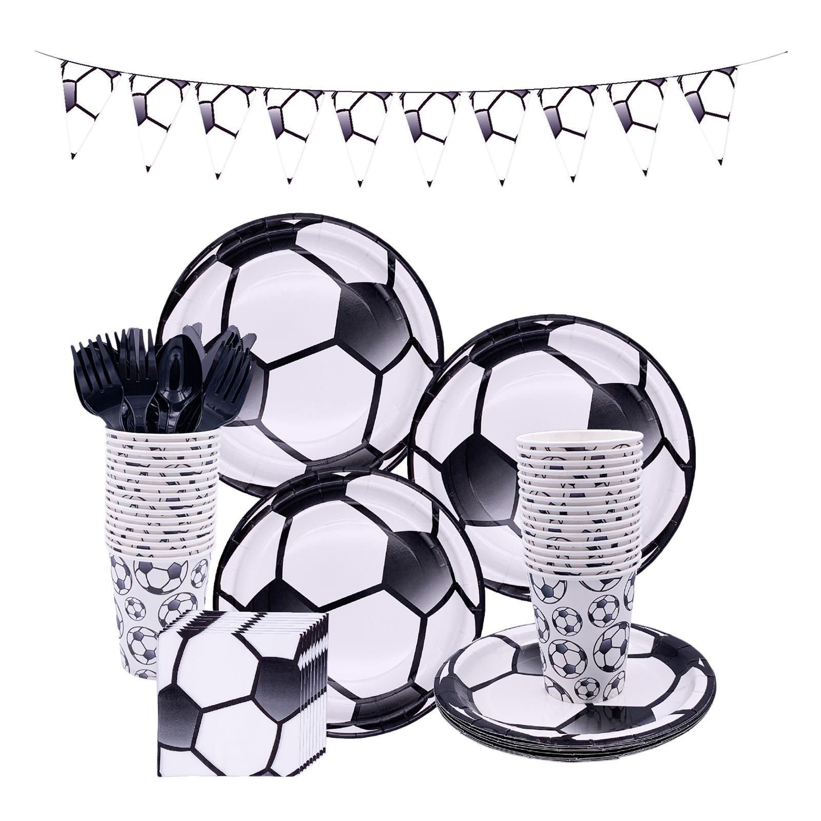 Paper Party Tableware Set Football Theme for Graduation Birthday