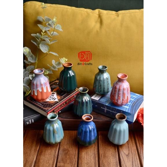 Lọ hoa mini để bàn siêu cute, sứ Bát Tràng. Trang trí kệ treo tường, bàn làm việc, bàn cafe, bàn trà bh7