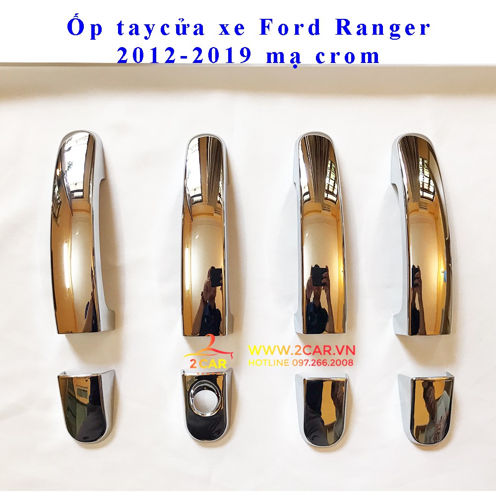 Ốp tay nắm, hõm cửa xe Ford Ranger 2015 - 2021 mạ crom