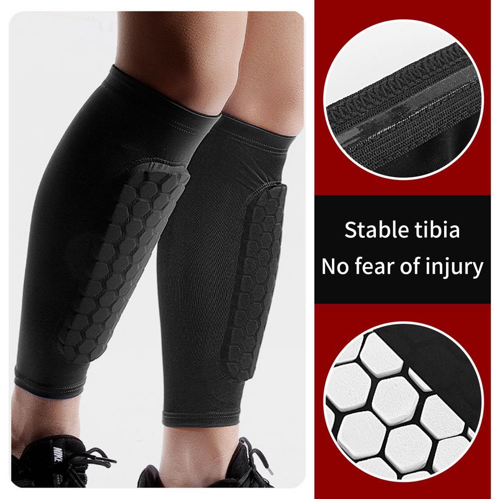 Bóng đá bóng đá bóng đá thể thao ngoài trời Shin Guard Pads Nén Nửa tay áo bảo hộ chân tay áo dài tay Size: XL