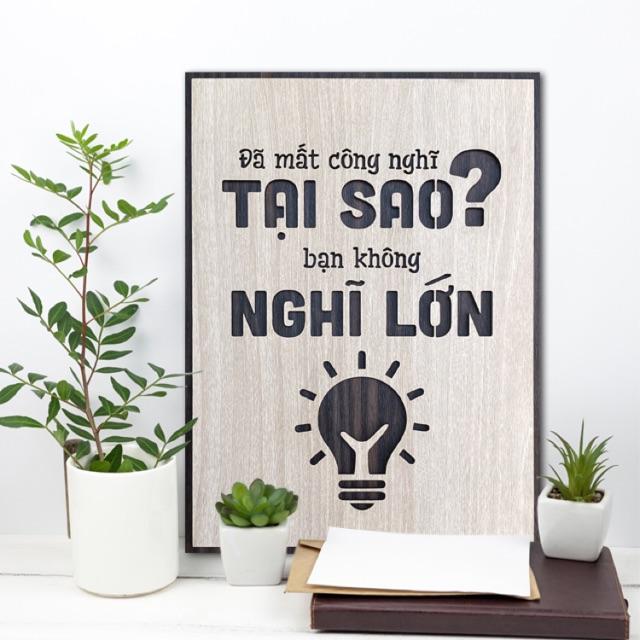 Tranh truyền cảm hứng phát triển bản thân TBIG037 "Đã mất công nghĩ tại sao không nghĩ lớn"