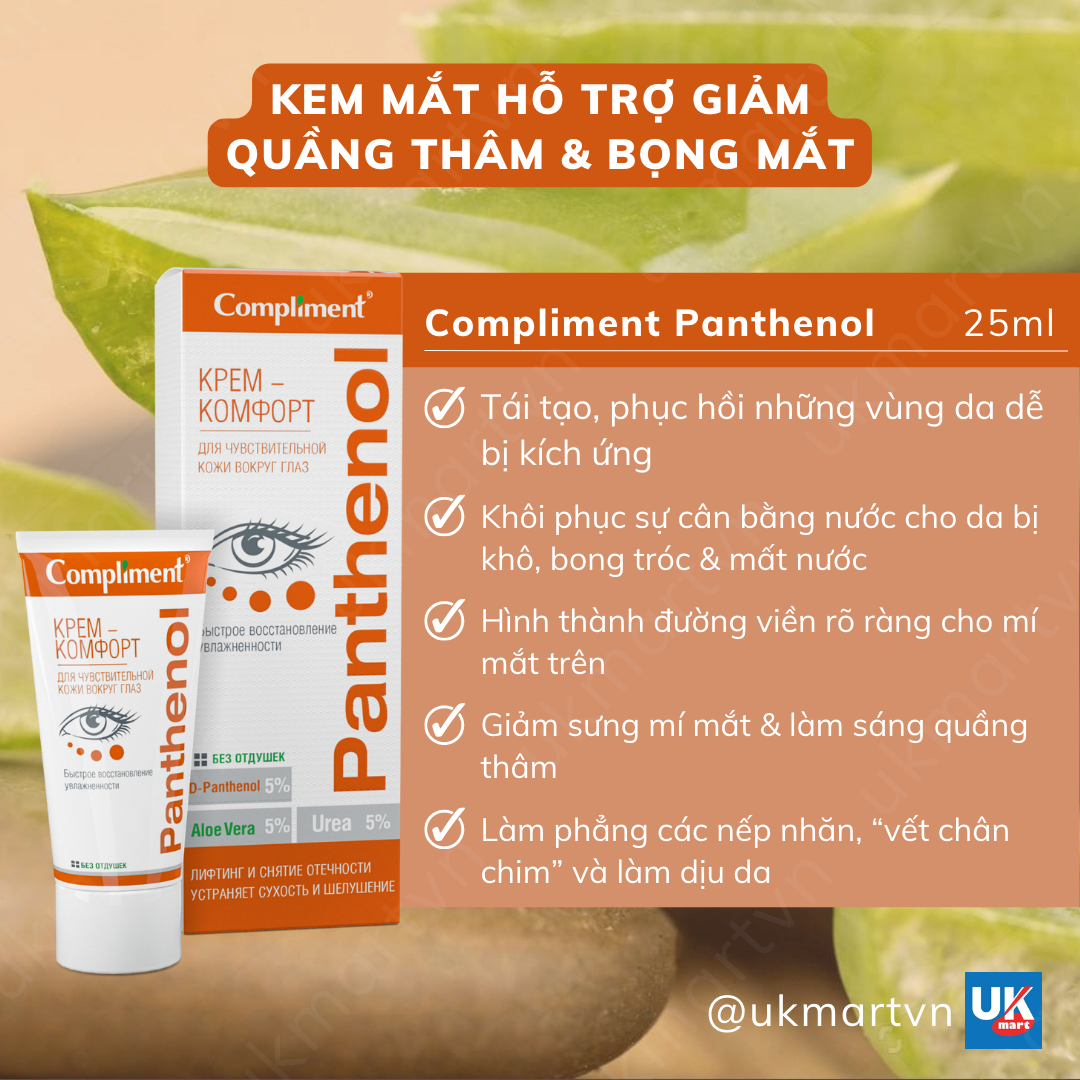 Kem Dưỡng Mắt Compliment 25ml Dịu Da, Giảm Quầng Thâm, Bọng Mắt, Lão Hóa