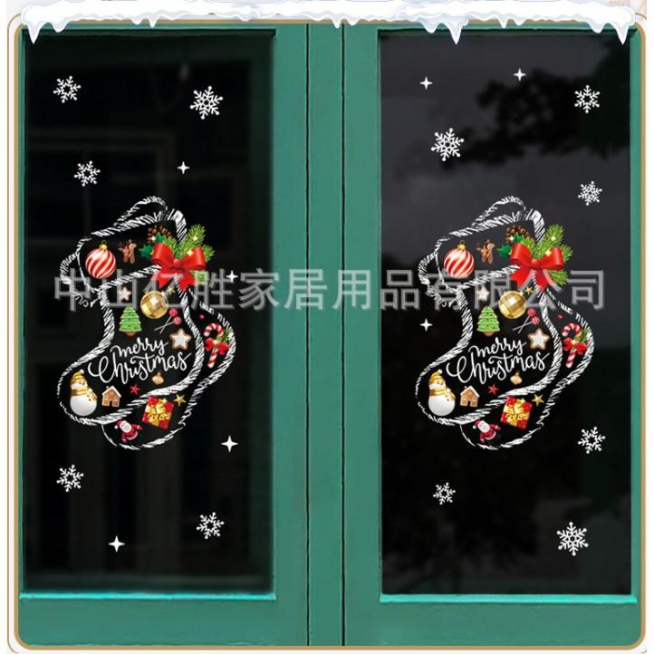 Decal trang trí noel đôi vớ trang trí