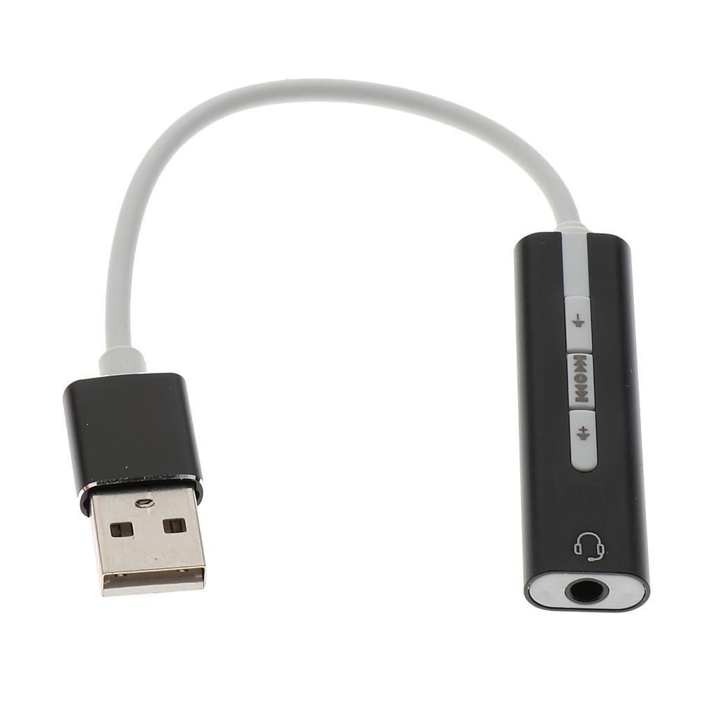 USB to 3.5mm Mic Headphone Stereo Headset Audio Adapter Sound Card