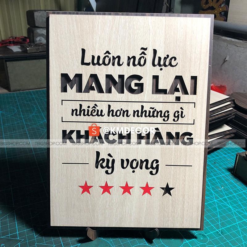 Tranh tạo động lực trang trí văn phòng gỗ - Luôn nỗ lực trang trí văn phòng mang lại nhiều hơn những gì khách hàng