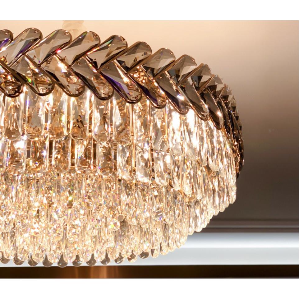 Đèn chùm KANTEN pha lê cao cấp, 3 màu ánh sáng hiện đại, kiểu dáng sang trọng