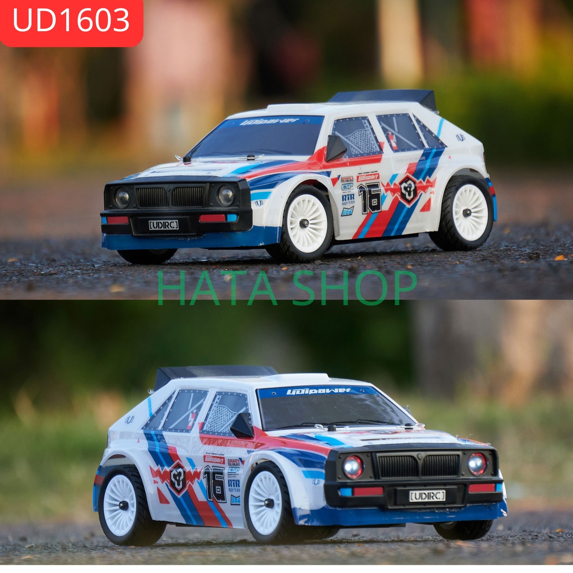 Xe Đua Drift UD1603 Tốc Độ Cao 40km/h Điều Khiển Từ Xa Động Cơ Chổi Than Tỉ Lệ 1:16 Drift 4WD Racing 2.4GHz