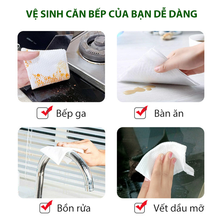 Giấy Ướt Lau Bếp Siêu Sạch Gói 80 Tờ To Chứa Vitamin E Không Độc Hại Không Kích Ứng Da Giúp Loại Bỏ Dầu Mỡ, Khăn Ướt Đa Năng Siêu Dai