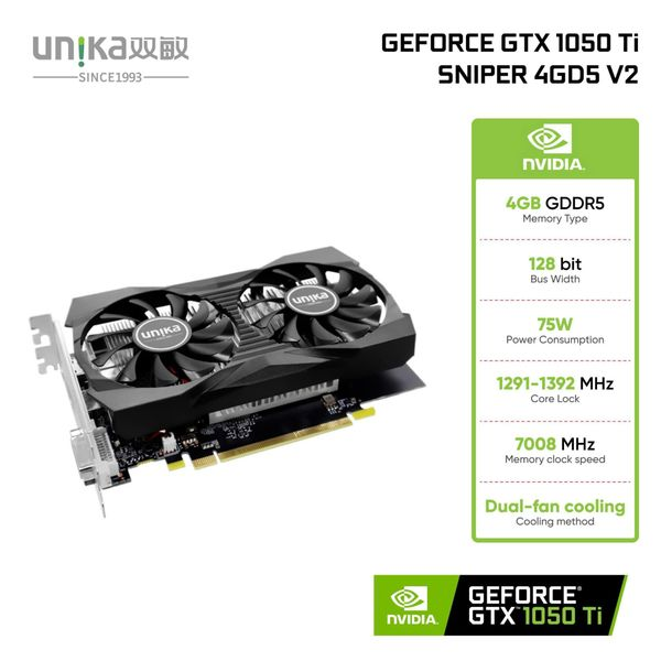 Card Màn Hình VGA UNIKA GeForce GTX 1050TI SNIPER 4G D5 V2 – Hàng Chính Hãng