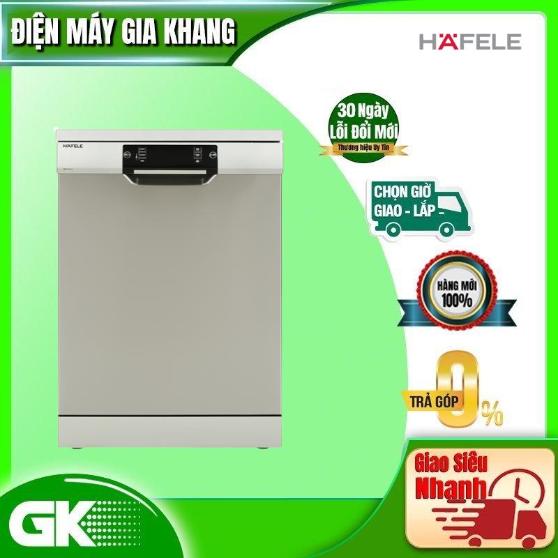 Máy rửa chén Hafele HDW-F60C/ 533.23.200 - Trọng tải rửa 15 bộ đồ ăn Châu Âu- Sản xuất Thổ Nhĩ Kỳ - Rửa nửa tải - Hàng chính hãng