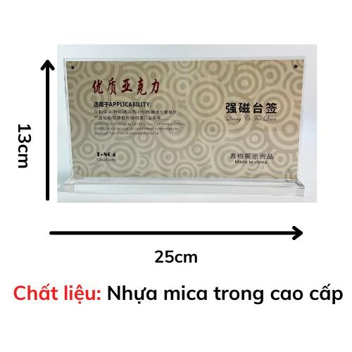 Bảng tên mica để bàn chức danh 13x25cm ngang cao cấp T804