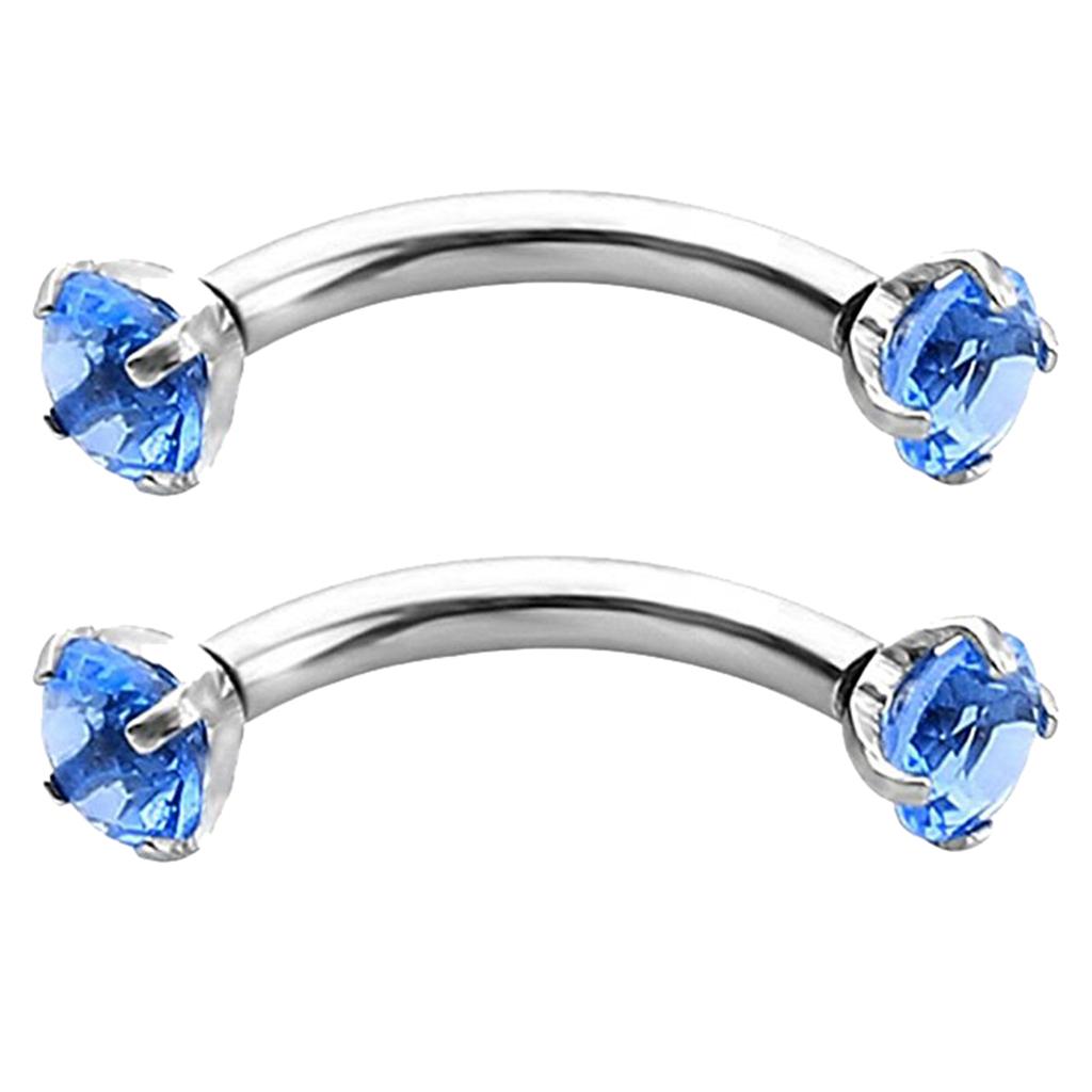 Stainless Steel Zircon Curved Barbell Eyebrow Piercing Jewellery White