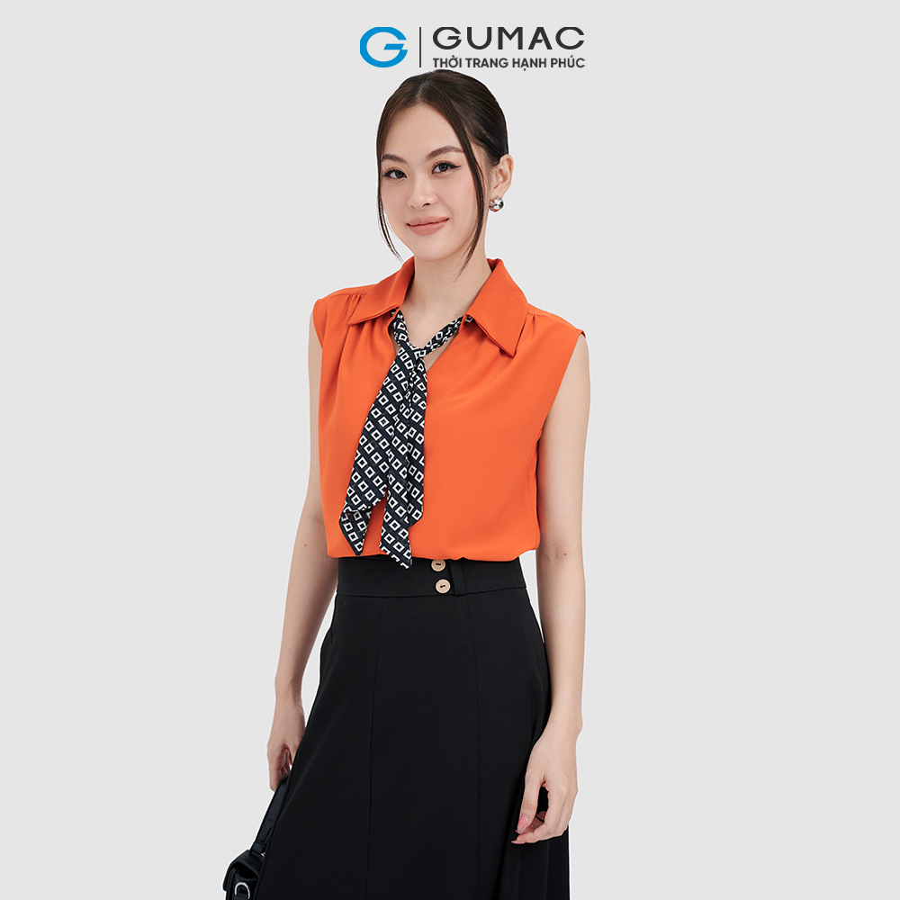 Chân váy nữ GUMAC, dáng xòe phối nút LV0904