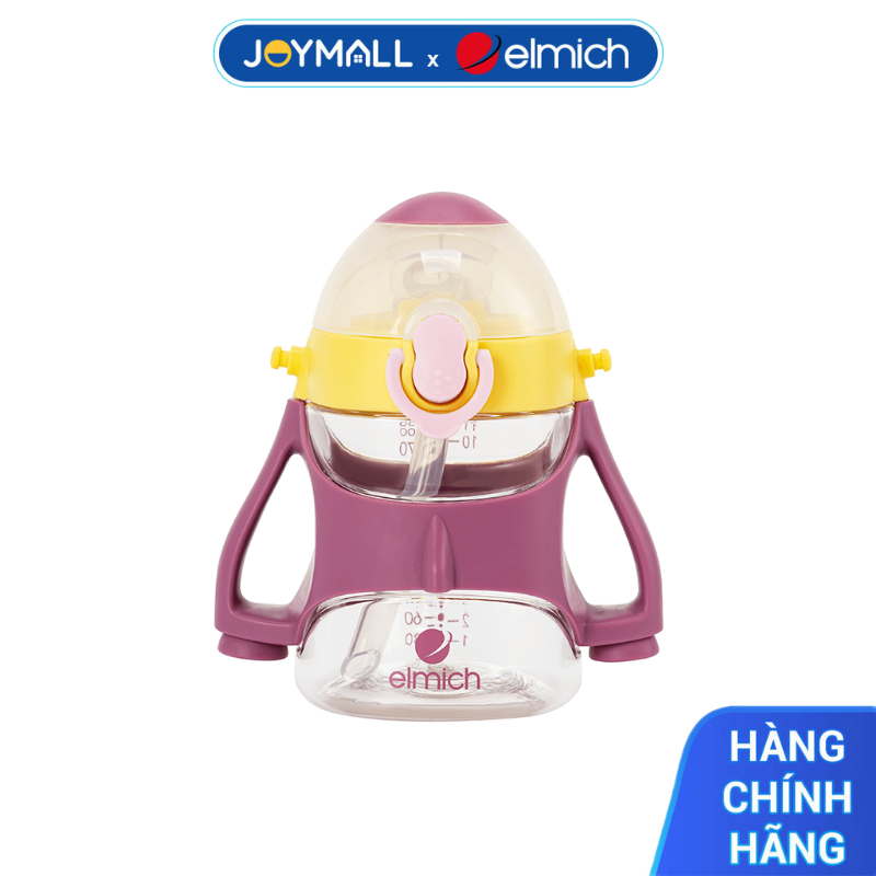 Bình nước trẻ em Elmich BabyCare EL8371 350ml, Hàng chính hãng, nhựa tritan, dây đeo tiện lợi - JoyMall