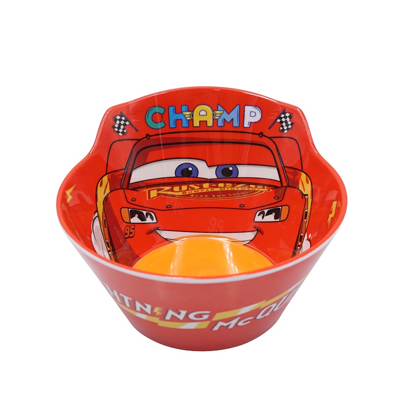 Chén ăn nhựa Melamine hình xe đua Car Mcqueen 95 nổi 3D màu đỏ cho bé trai - 78VNDC2459