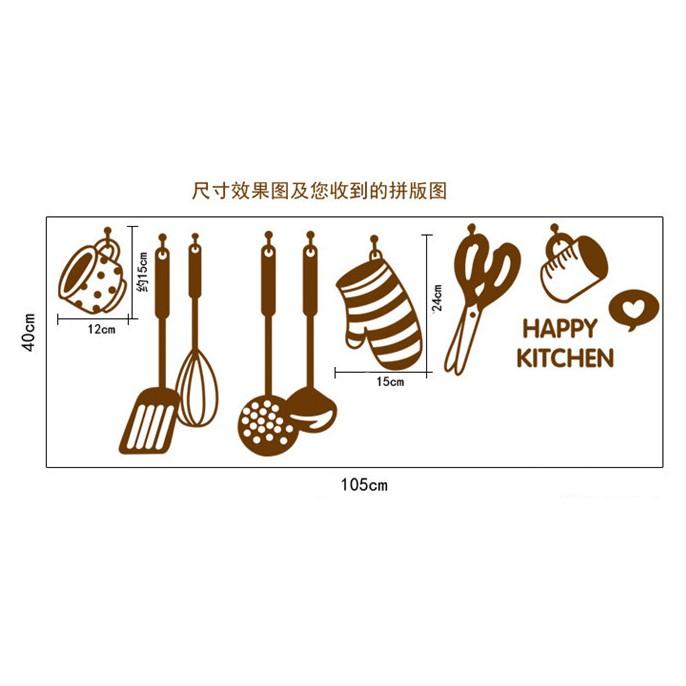 Decal trang trí tường hình Dụng Cụ Làm Bếp