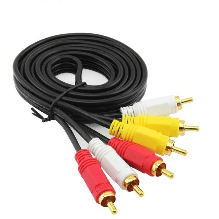 Cáp loa AV 6 đầu hoa sen RCA dài 1.5 mét - Dây cáp loa AV dùng cho tivi máy chiếu đầu kỹ thuật số âm ly....