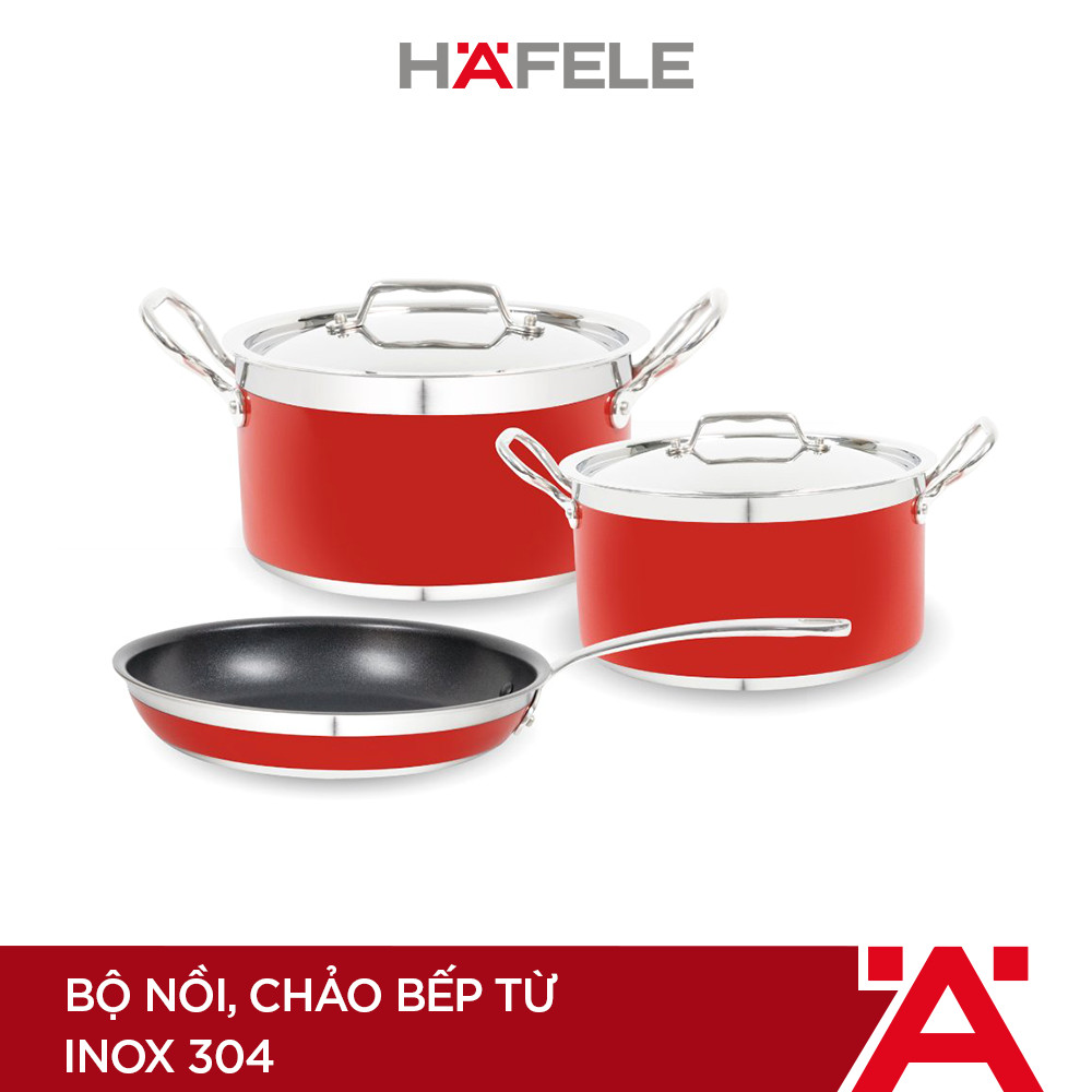 Bộ Nồi Bếp Từ Inox 304 HAFELE - 531.08.042 - Màu Đỏ