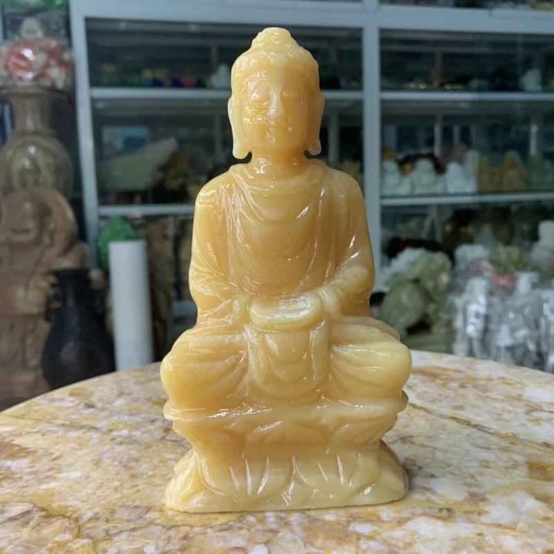 Tượng Phật Bổn Sư Thích Ca Đá Ngọc Hoàng Long - cao 16cm