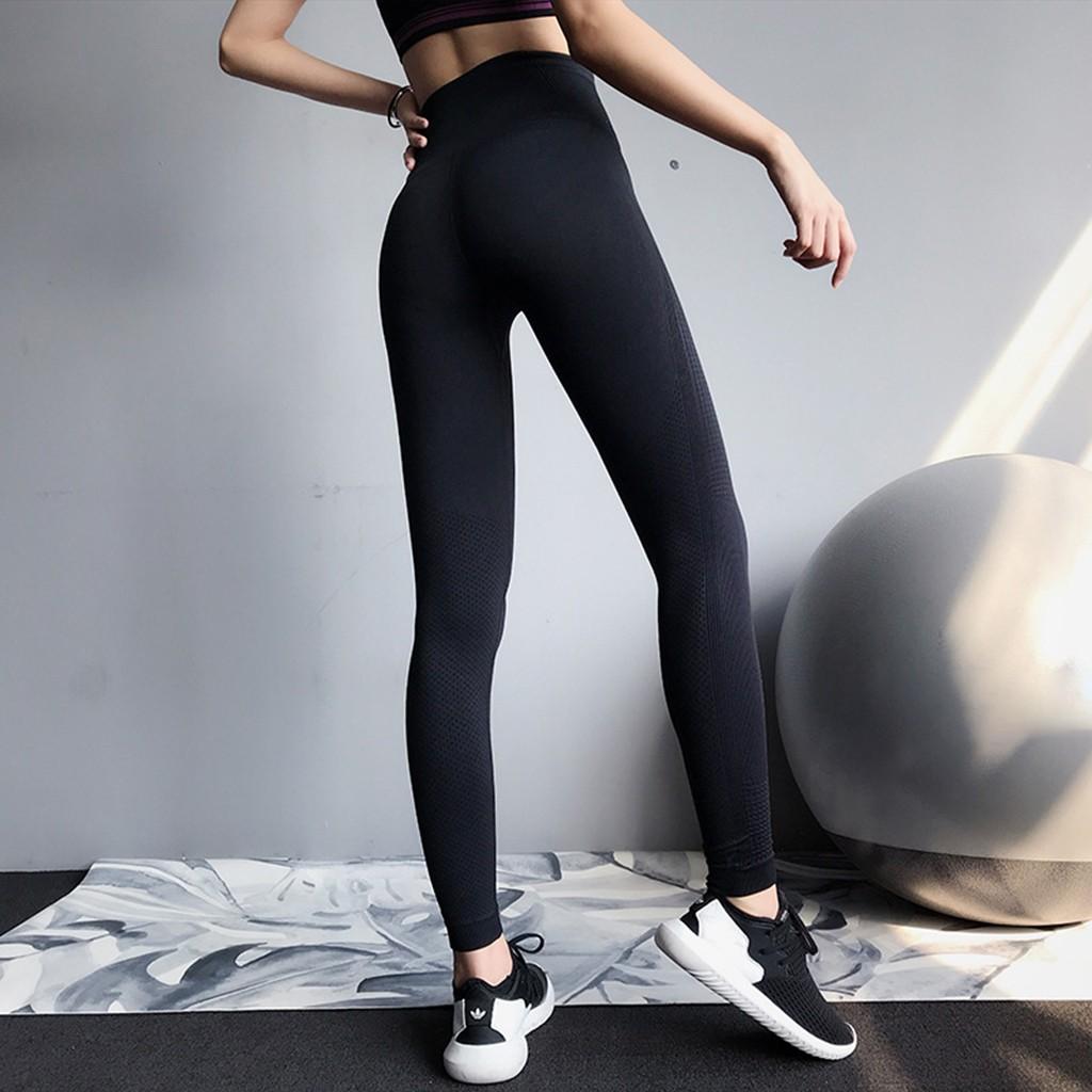 Quần tập gym yoga legging nữ cạp cao AMIN AM016 nâng mông tôn dáng vải co dãn 4 chiều thoáng mát