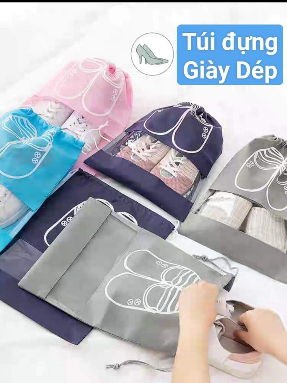 Túi đựng giày dép (40x30cm) đựng giầy, đựng guốc chống nước, chống bụi, đựng đồ đi du lịch công tác tiện ích