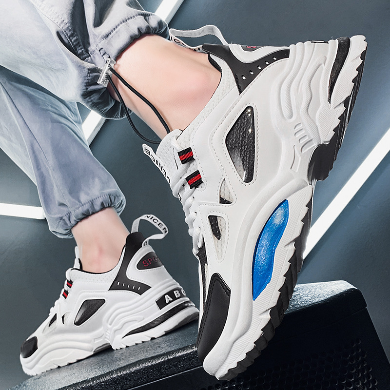 Giày Thể Thao Nam GEMI- Giày Sneaker Màu Trắng - Đen, Giày Thể Thao Đế Nhẹ Chống Sốc - G5411