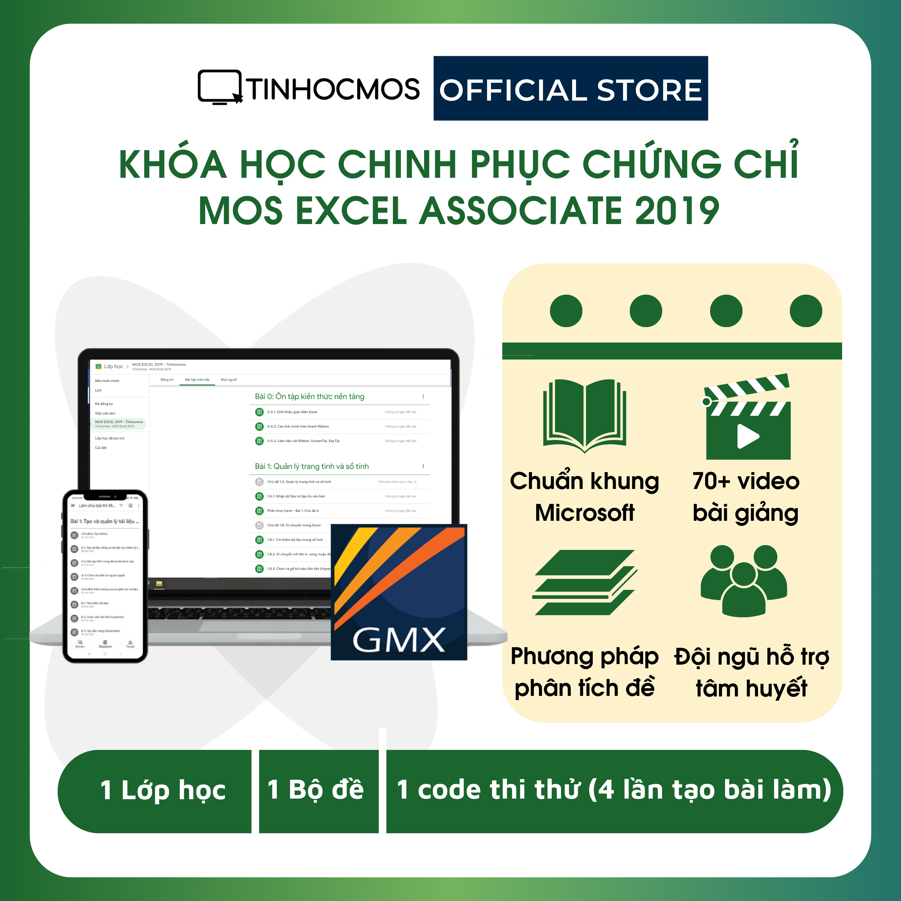 Khóa Ôn thi chứng chỉ MOS Excel 2019 Associate Specialist (Kèm Video bài giảng) - tinhocmos