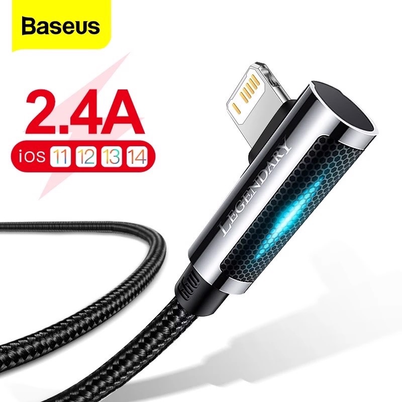 Cáp sạc Baseus IP đầu gập, Cáp sạc iPhone Baseus Legend Series Elbow Fas Charging Data Cable USB to iP (2.4A,480Mbps)