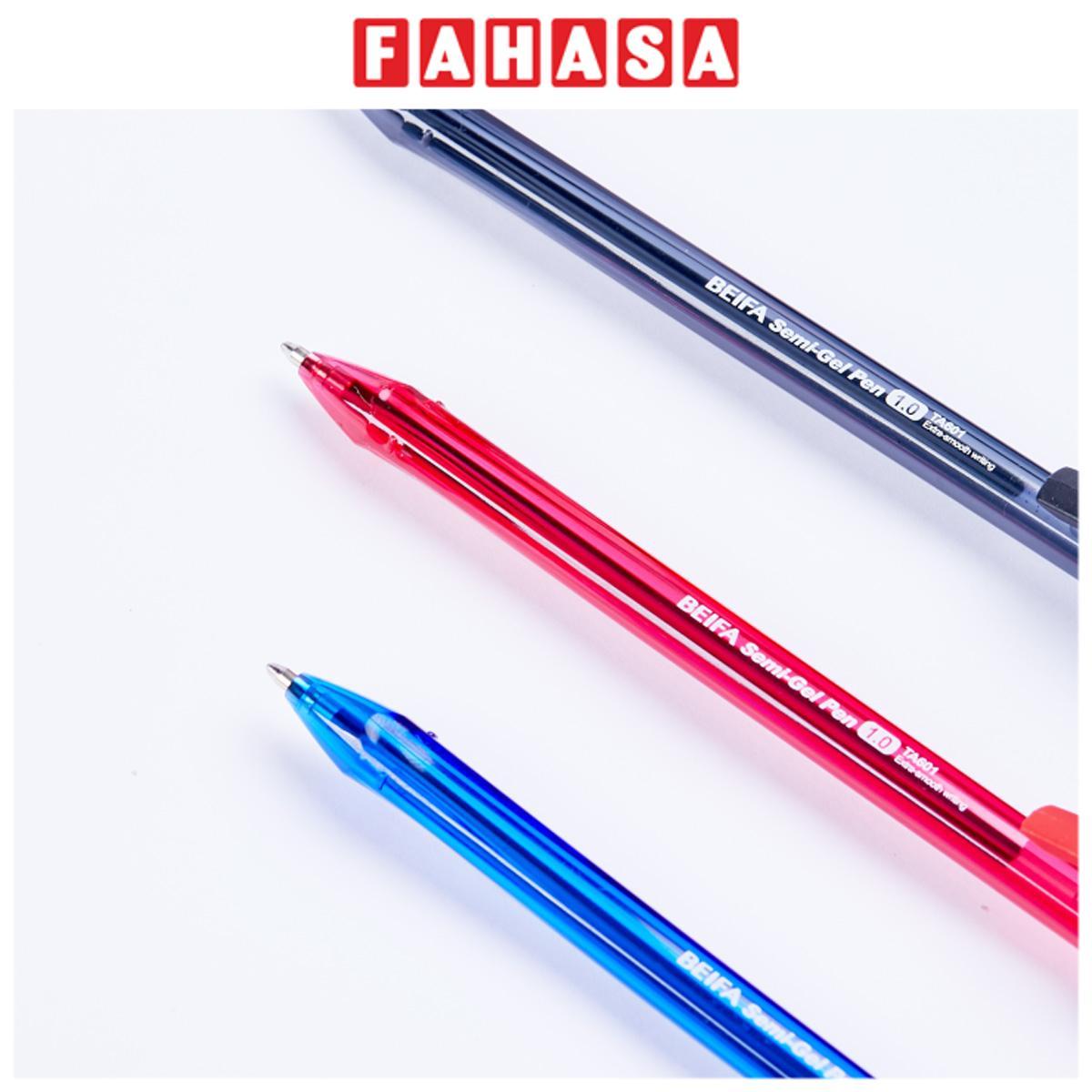 Bút Semi Gel Pen 1.0 mm - Beifa TA601 - Mực Đỏ