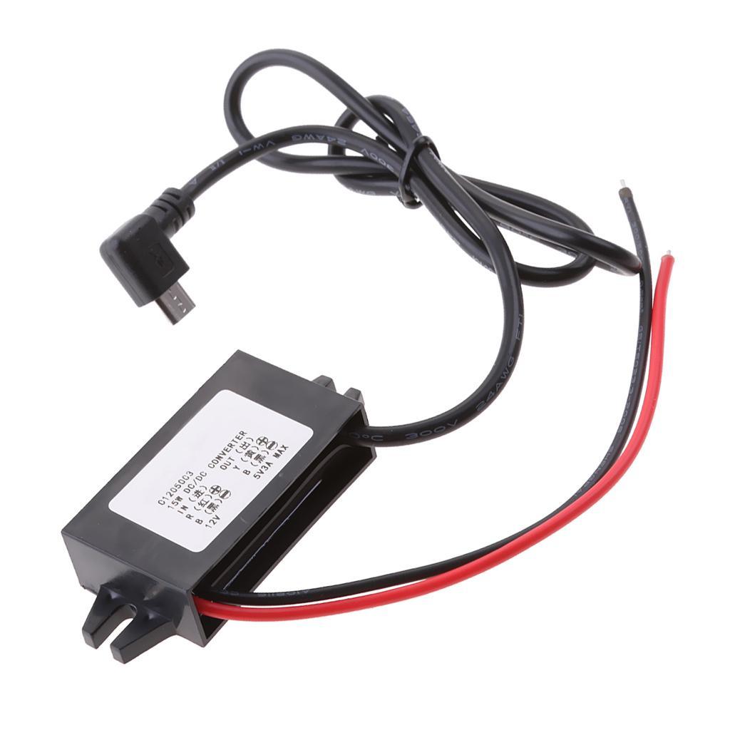 2-3pack Car Charger DC Converter Module 12V To 5V 3A w/ Right Angle Micro USB