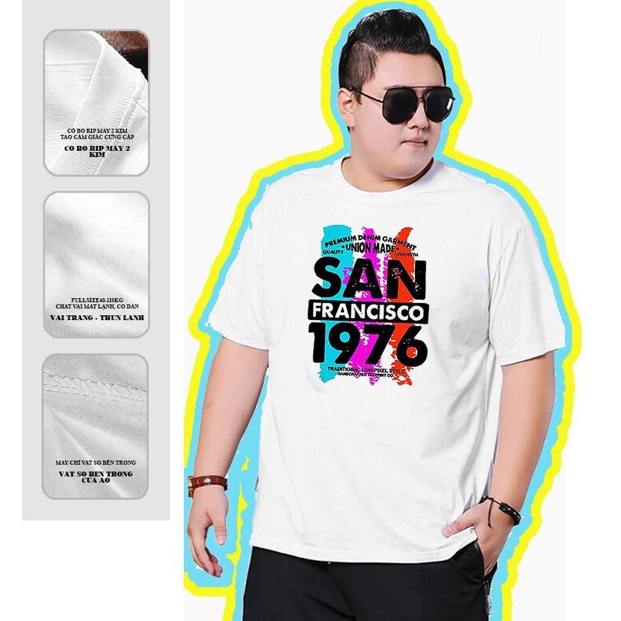 áo thun nam BIG SIZE, từ 4XL đến 8XL áo phông nam size lớn ATBG01, form giấu bụng, cotton- Thời Trang Waoo