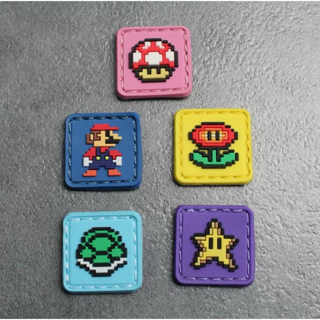 Patch_velcro bộ 5 miếng PVC Super Mario gắn quần áo_ba lô_túi xách