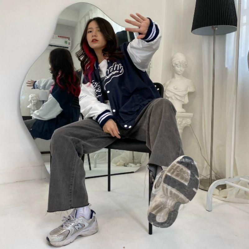 Áo khoác bomber unisex chất dù 2 lớp