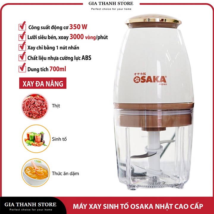 Máy xay Osaka Japan Model Mới, Máy Xay Sinh Tố Cầm Tay Mini Đa Năng 350W HOT, Máy Xay Thịt Xay Đá