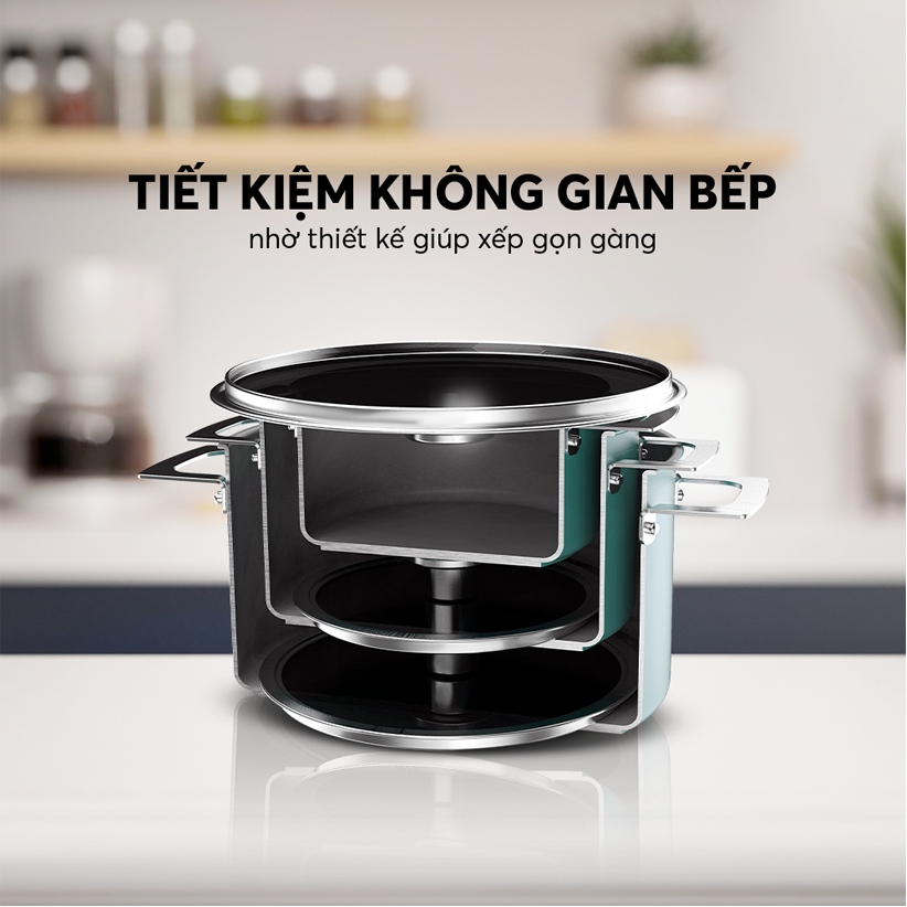 Bộ nồi Inox liền khối Elmich Hera EL-8131 size 18,20,26cm - Hàng chính hãng