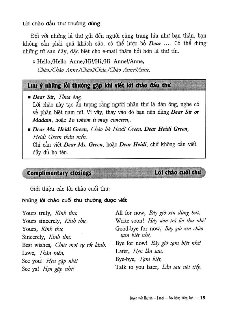 Luyện Viết Thư Tín...E-Mail...Fax...Bằng Tiếng Anh