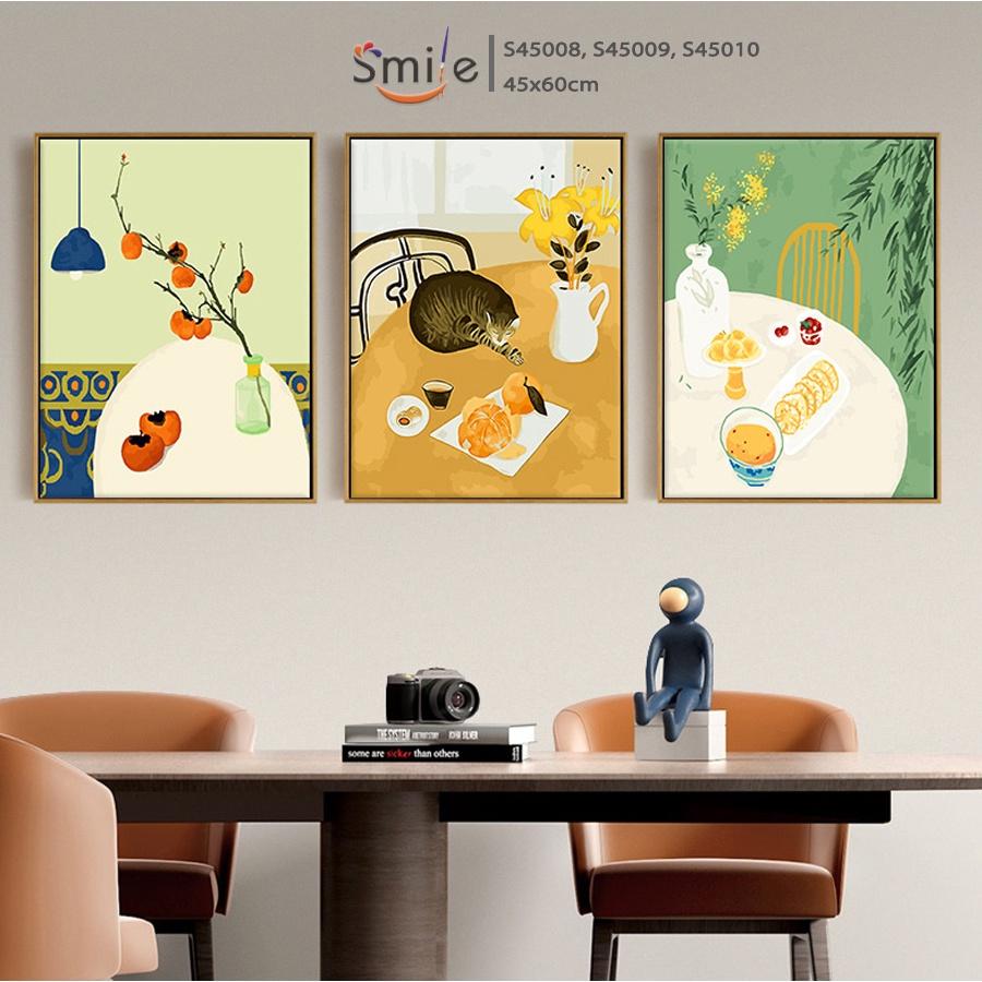 Tranh sơn dầu số hóa Smile cao cấp FMFP Ẩm thực 45x60cm đã căng khung