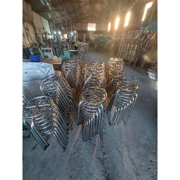 Ghế đôn inox chân thẳng, loại dày