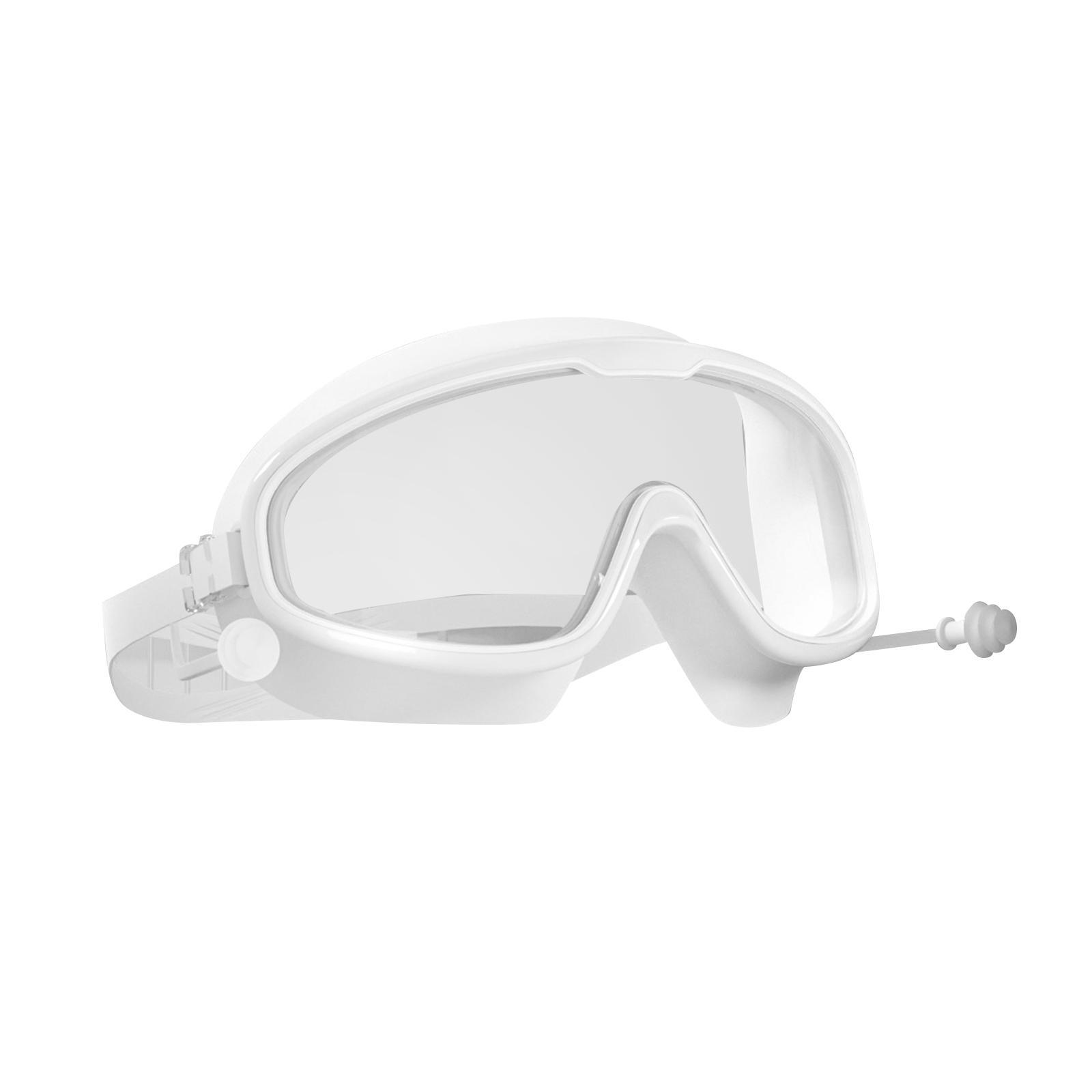 Swimming Goggles Swim Glasses Large Frame Diving Glasses with Earplugs