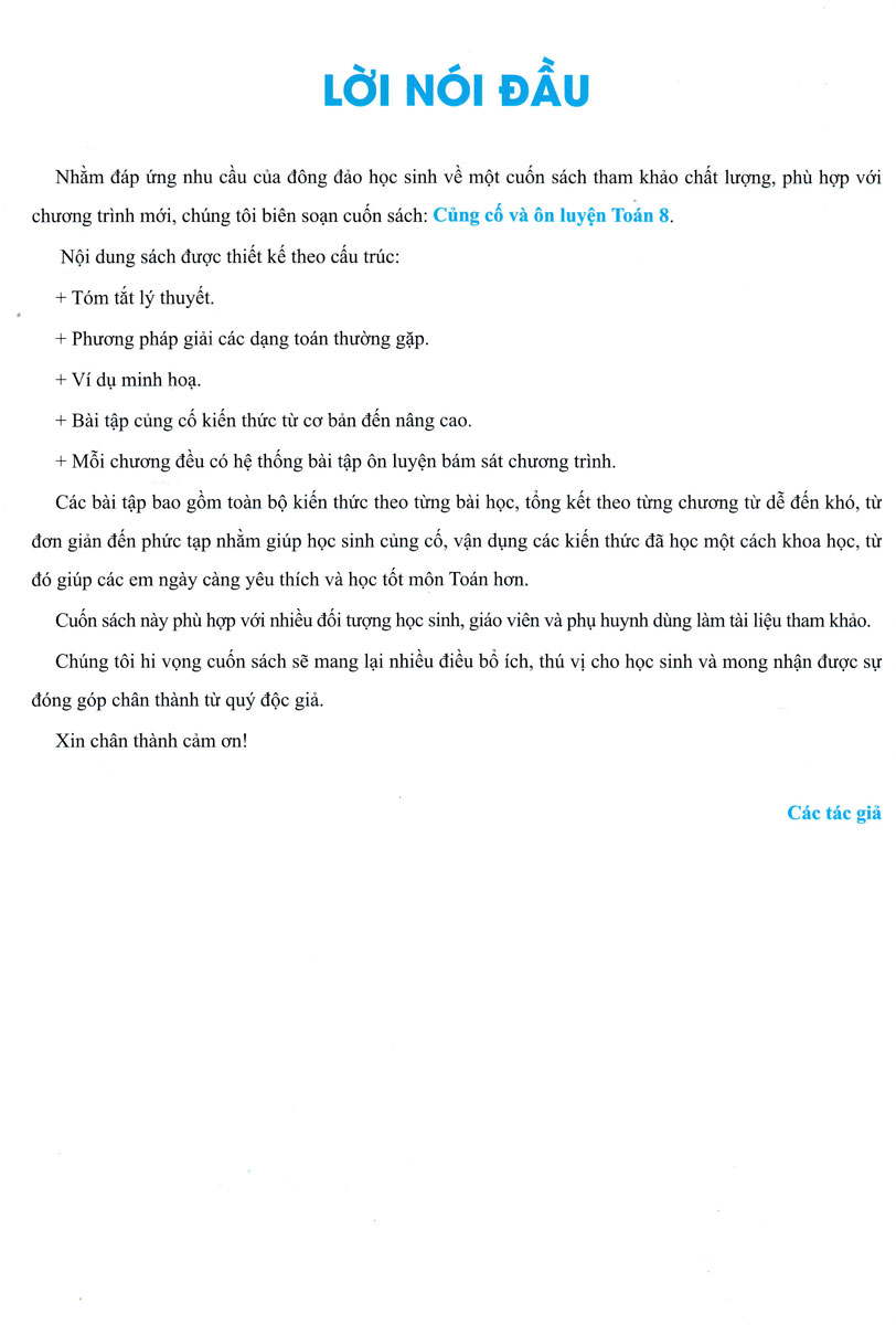 ND - Củng Cố Và Ôn Luyện Toán 8 (Dùng Chung Cho Các Bộ SGK Hiện Hành)