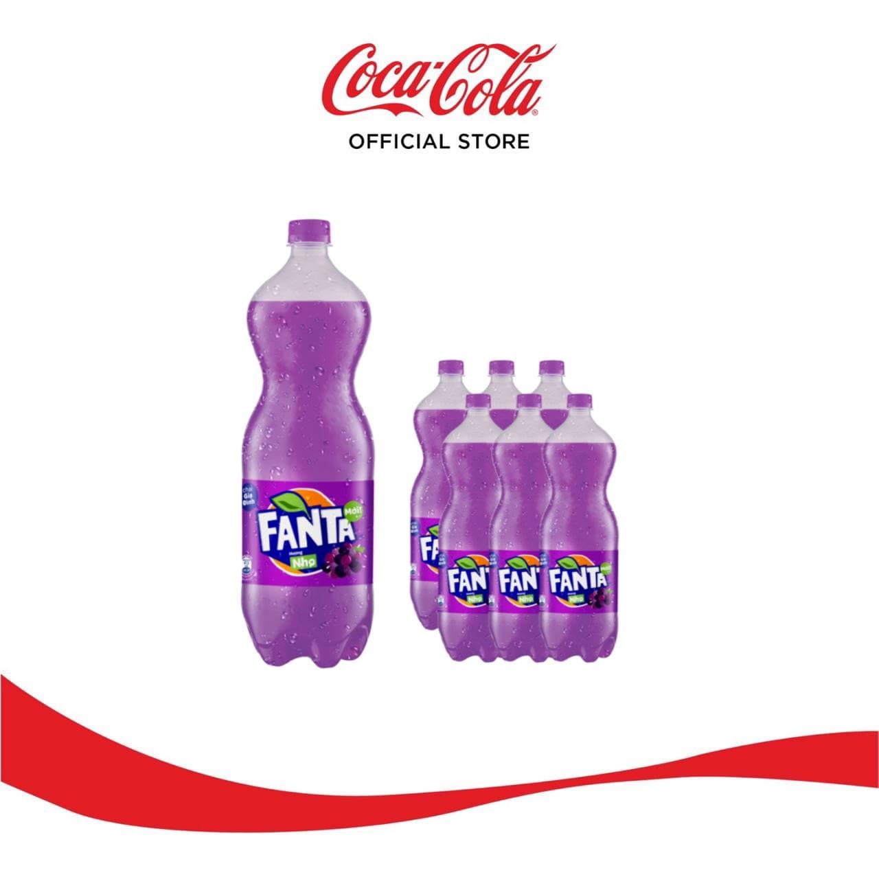 Lốc 6 Chai Nước Giải Khát Có Gas Fanta Nho 1.5L x 6