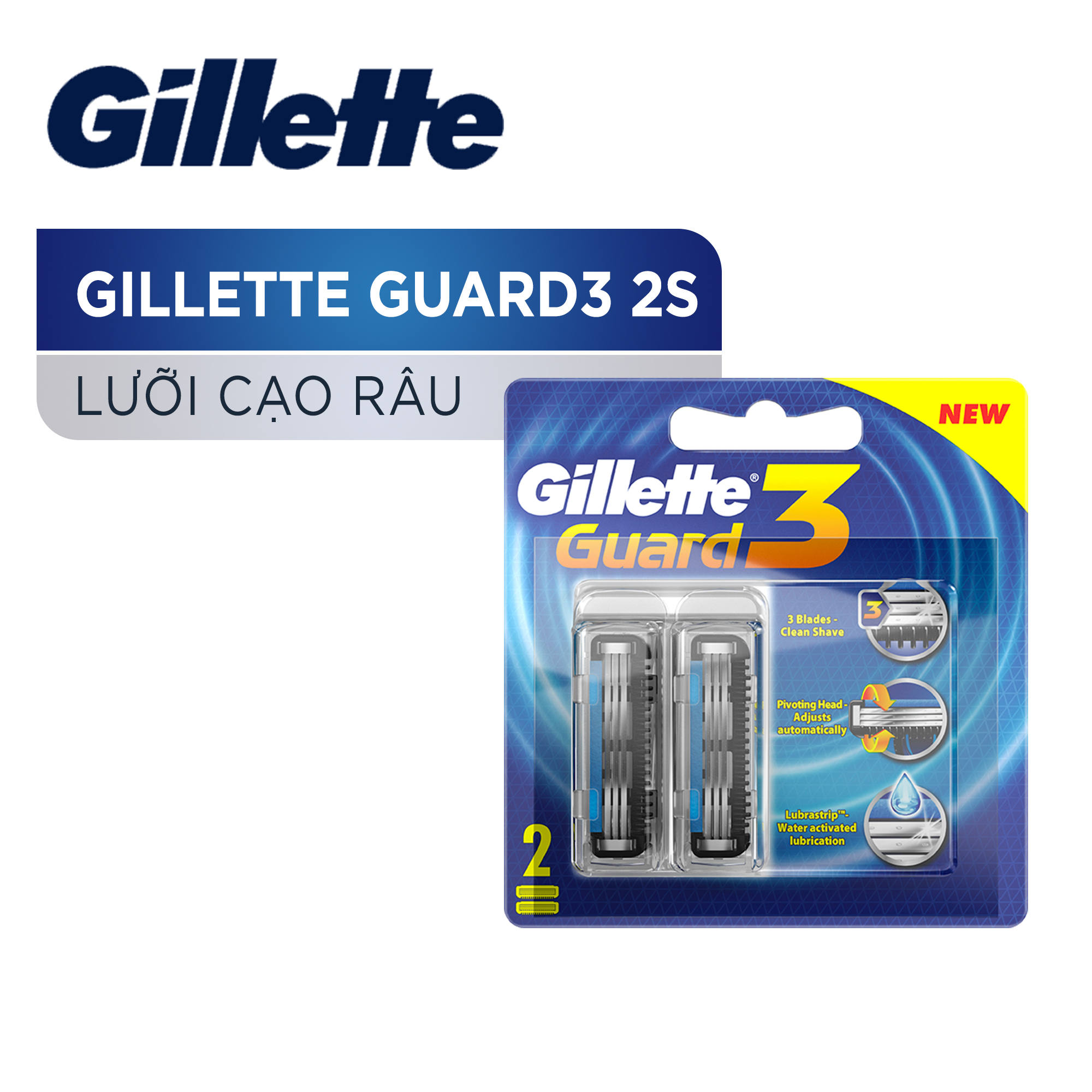 Lưỡi Dao Cạo Râu Gillette Guard3 Bộ 2 Cái