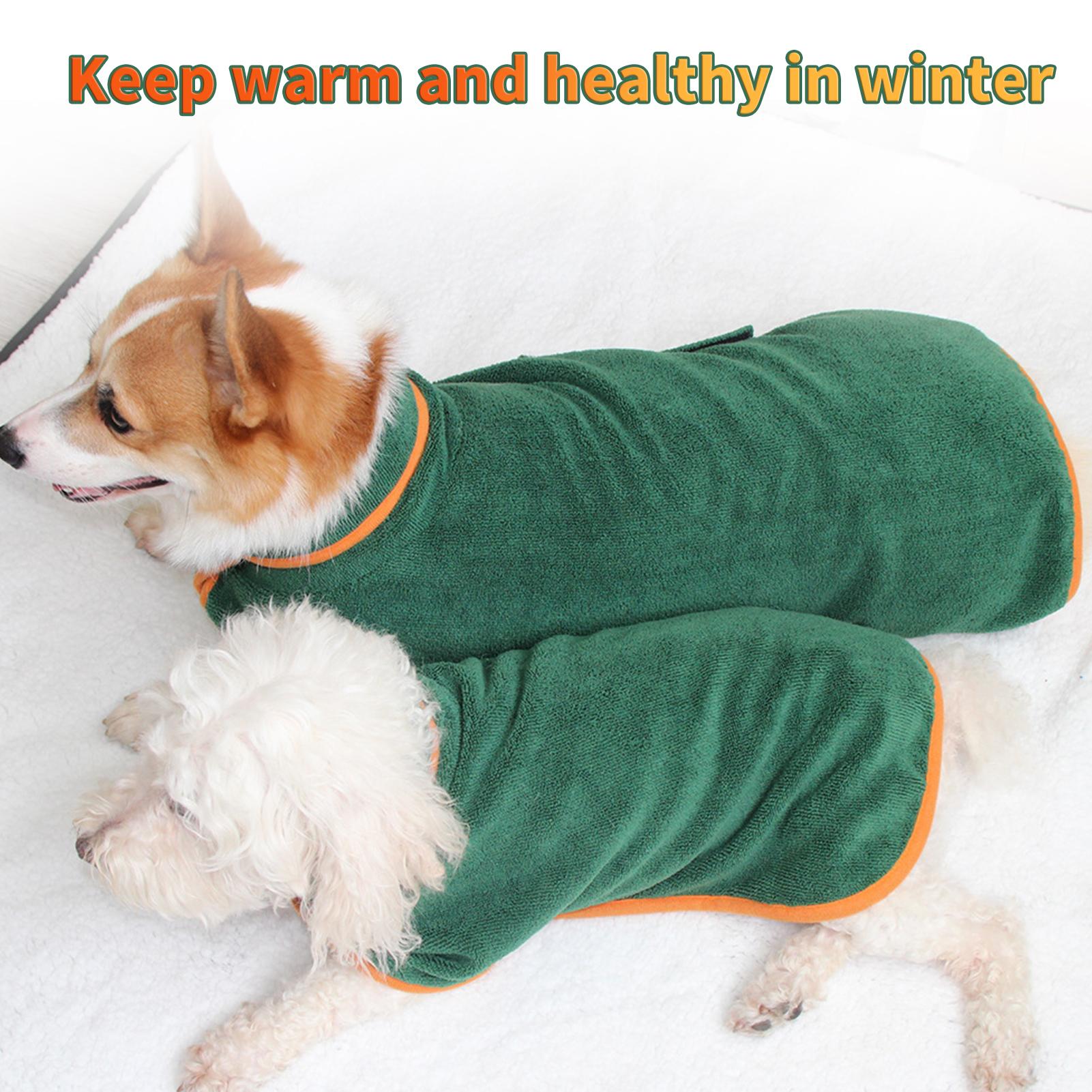 Khăn choàng tắm cho chó bằng vải polyester chất lượng cao mềm mại và thoải mái,Thiết kế dây đeo dính đeo vào và cởi ra dễ dàng