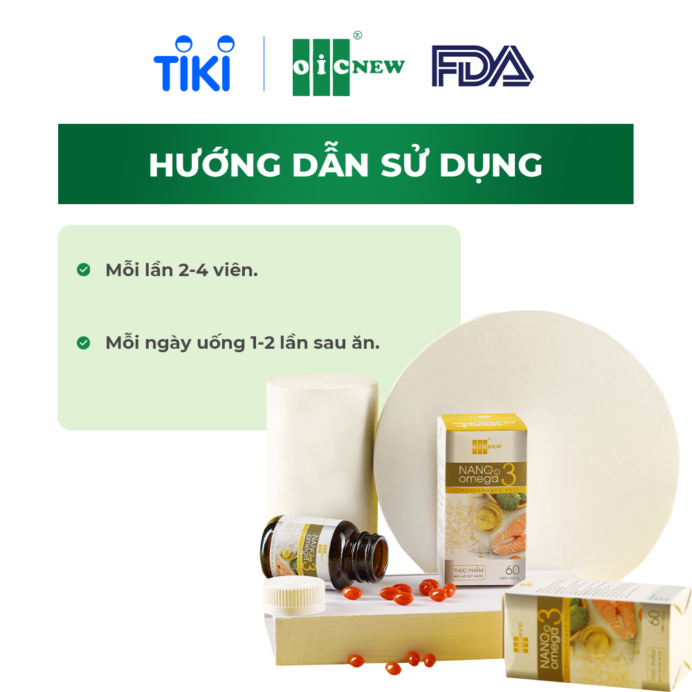 Combo Cho Người Ăn Kiêng Bệnh Nhân Tiểu Đường Viên Uống OIC New Nano Omega3 (30 Viên) Và Nano Megumi tinh chất gạo lứt (60 Viên)