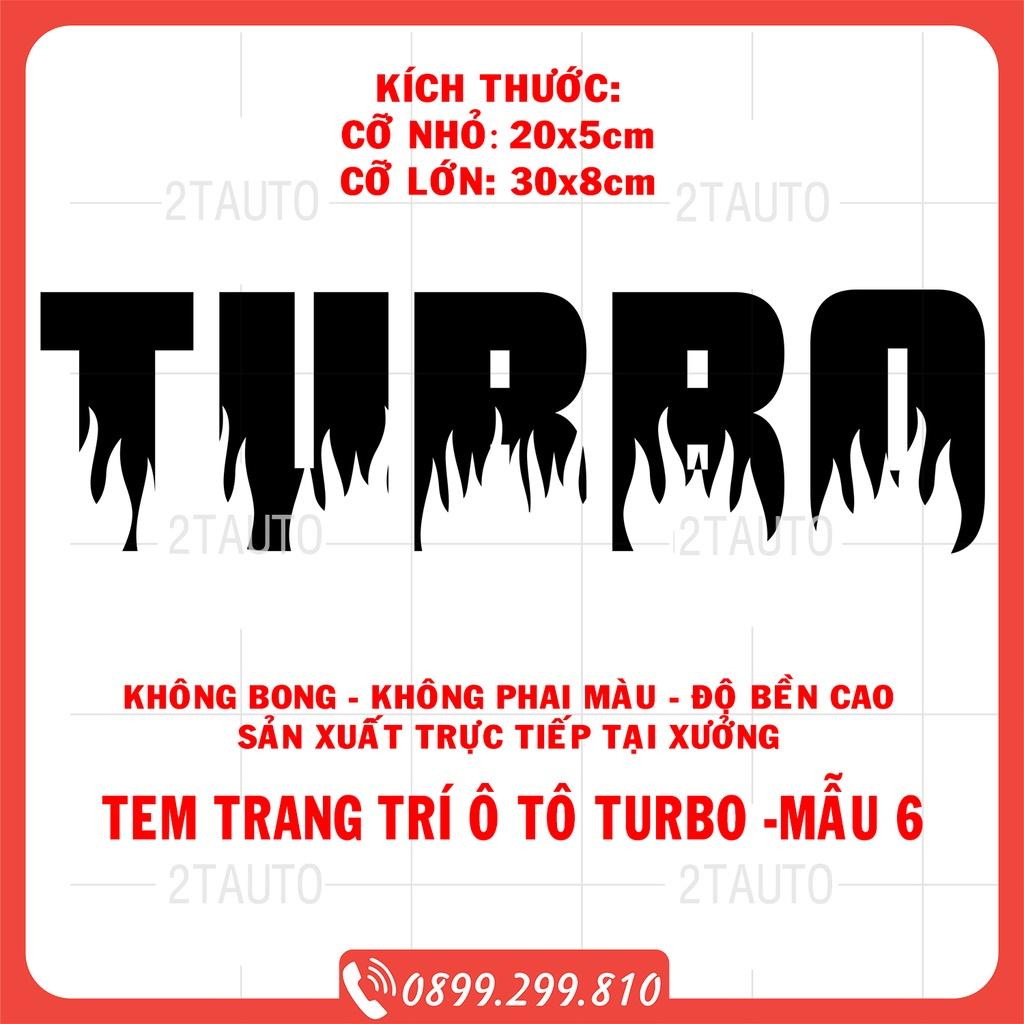 Sticker chữ TURBO tem dán trang trí ô tô xe hơi chống nước, chống phai màu, mẫu mã đa dạng độc đáo - MẪU 6