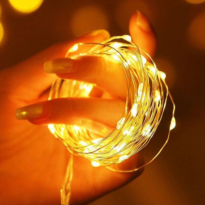 Dây Đèn Led Trang Trí Fairylight Đom Đóm Có Sẵn Pin 3 Chế Độ Dài 1m-2m-3m